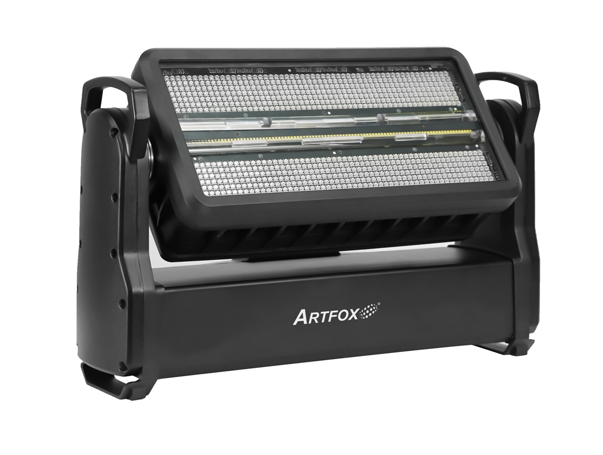 Wall wash light:Strobe and Wash 2-in-1, Tube 1176w White, Background Panel 392w RGB, IP65, Dmx Tilt, ArtNet